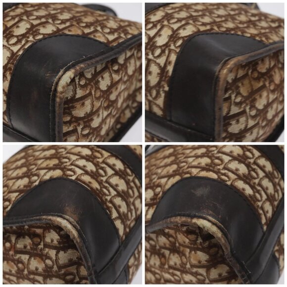 Christian Dior Trotter Canvas Hand Bag Brown Gold Auth 128326 - Picture 16 of 16